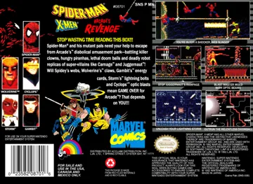 Spider-Man - X-Men - Arcade's Revenge (USA) box cover back